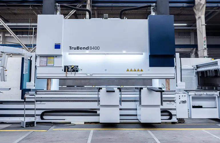 Trumpf TruBend 8400 for CNC bending - precision sheet metal processing following laser cutting
